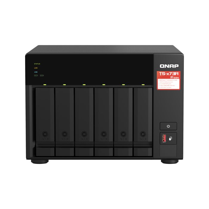 Serveur de Stockage (NAS) – QNAP – TS-673A-8G – Processeur AMD Ryzen quad-core 25GbE