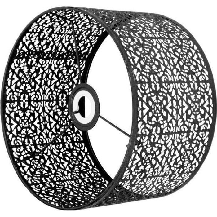 Abat-jour en métal - SALALIS - 25 cm - Noir - E27 E14 - Design contemporain élégant