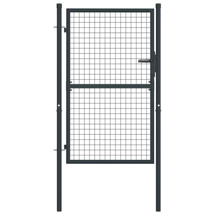 Portail en maille de jardin - SALALIS - DP7639 - Acier galvanisé - 100 x 175 cm - Anthracite