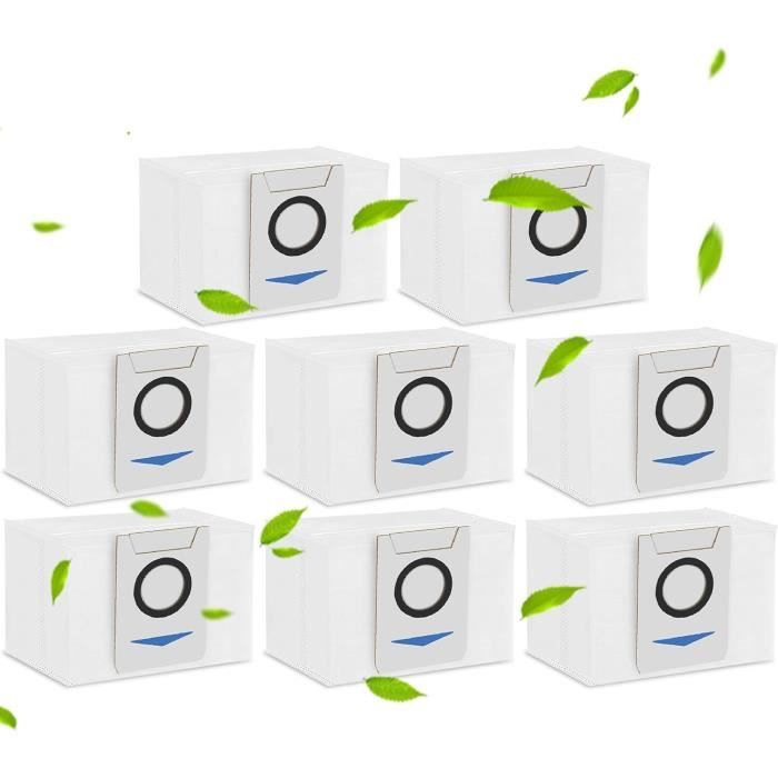 12 Sacs à Poussière Pour Robots ECOVACS – Compatible T50 Pro Omni, X8 PRO, X9 PRO, T80, T30C – Filtration 4 Couches, 3 Litres, Antibactérien