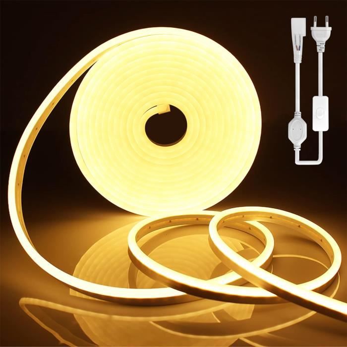 20M Ruban Led Flexible Néon 220V Découpable Lumière Cuisine Étanche ...