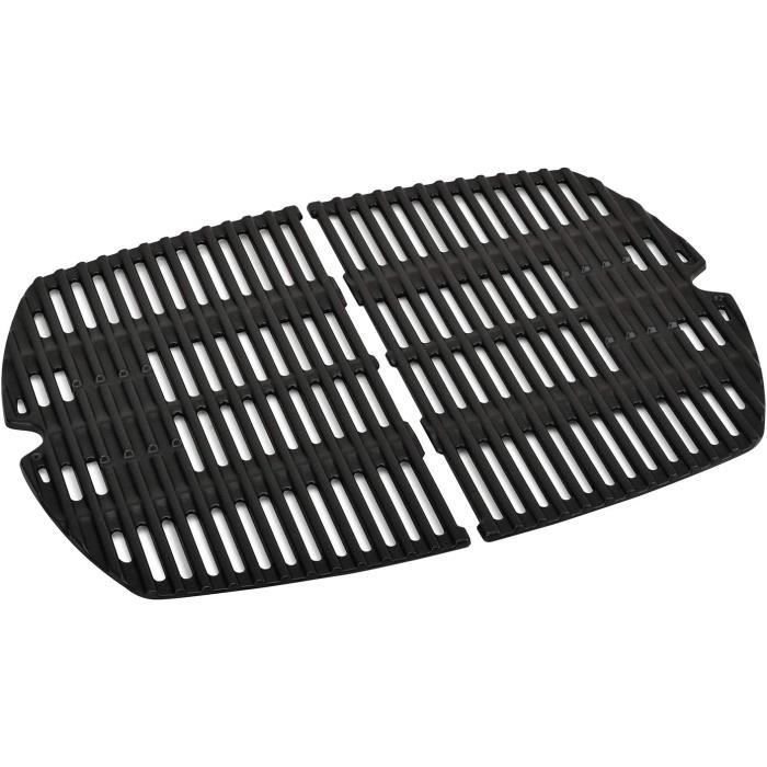 Onlyfire Gusseisen Grillplatte und Grillroste für Weber Q200 Q220 Q240 Q2000 Q2200 Q2400 Gasgrill, 6559 7645 Grillpfanne Ersatzteile für Weber Baby Q Gasgrill, 38,6 x 27,2CM Bretpfane, 2er-Pack