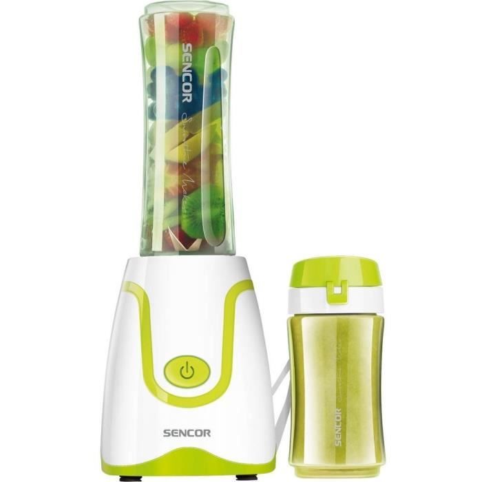 Machine À Smoothie Sencor SBL 2211GR – 500 W – 2 Bouteilles Tritan Sans BPA – 4 Lames Inox