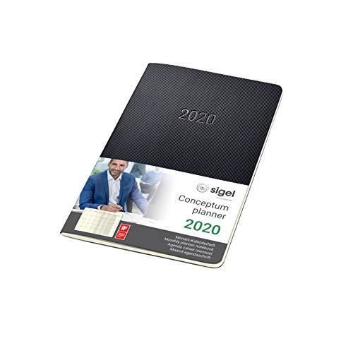 Agenda Cahier Mensuel SIGEL 2024 – Format A5 (13,5x21 Cm), Couverture Souple Noire, Vue Mois