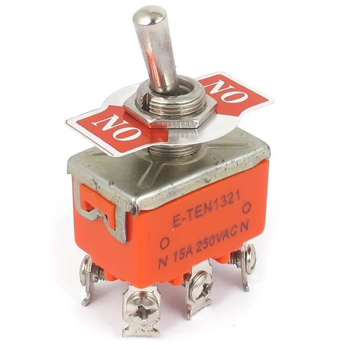AC 250V 15A Sur/Arrêt/sur DPDT Interrupteur À Bascule w 6 Bornes À Vis