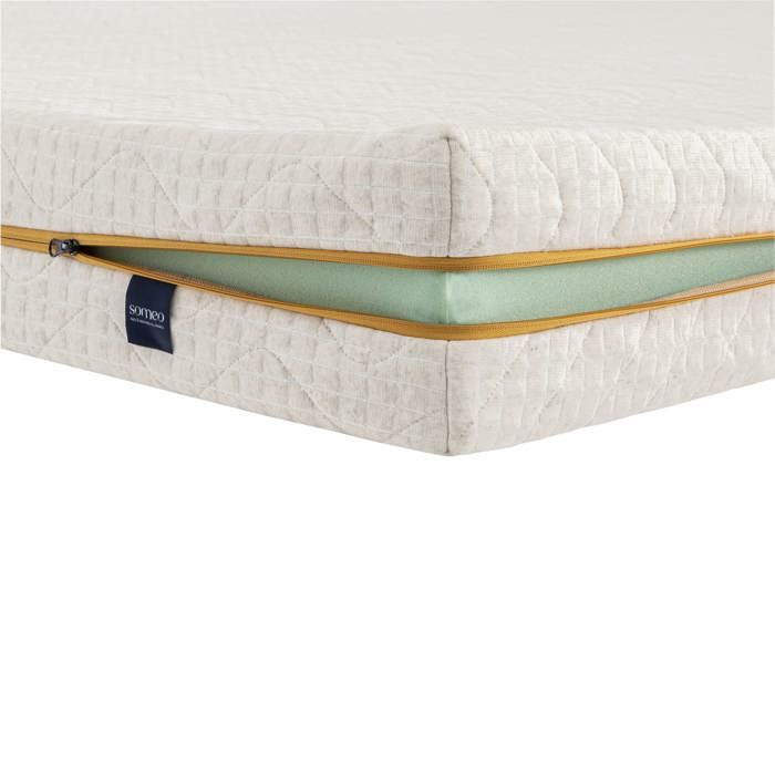 Housse naturelle de remplacement pour matelas Aube 400 - SOMEO 80x200 - Ecru - Fabriqué en France - Someo