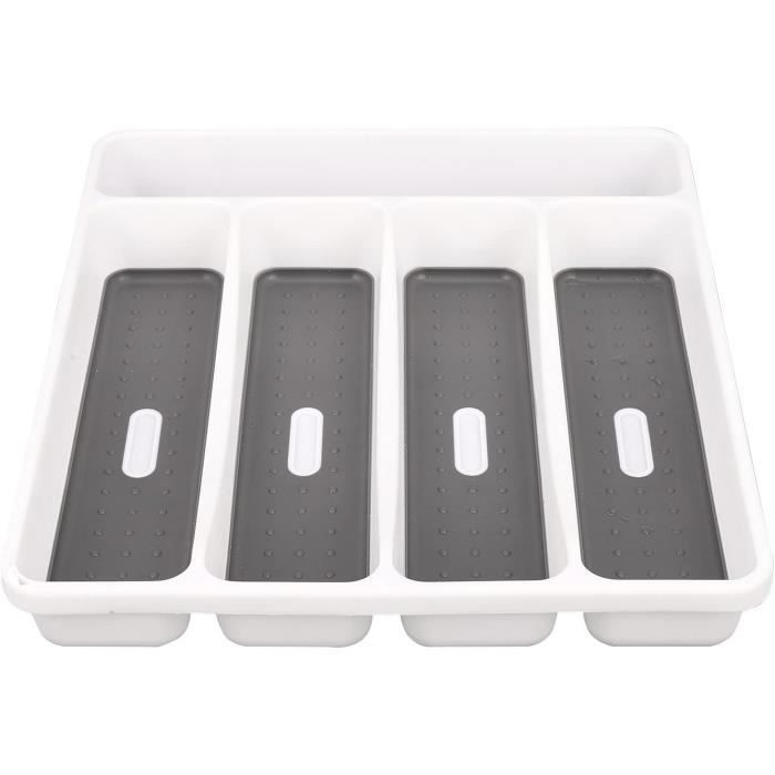 Lot De 2 Bacs à Couverts En Plastique Blanc - Range-couverts Tiroir - Relaxdays Neuf