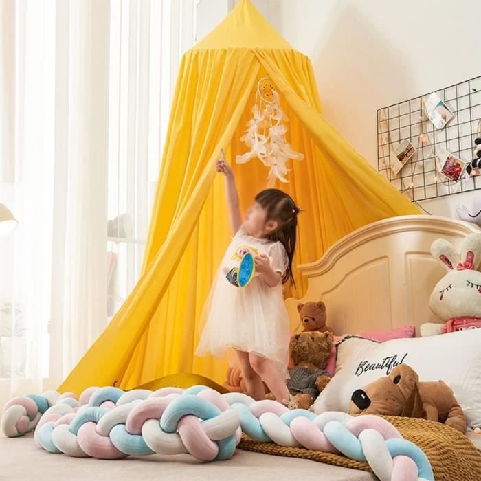 Ciel De Lit Baldaquin Pour Enfant - Moustiquaire Tente Princesse Bleu Nordique, 250 Cm De Haut