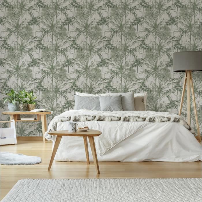 Papier peint intissé Dans la jungle 1005 x 52cm Vert - Cdiscount Bricolage