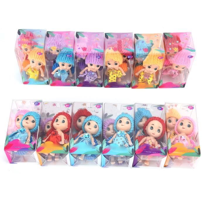 SURENHAP Mini poupées 24pcs Poupées Fille Mini Jouets d'Ornements Colorés Mignons Exquis pour Plus de 3 Ans jouets poupee