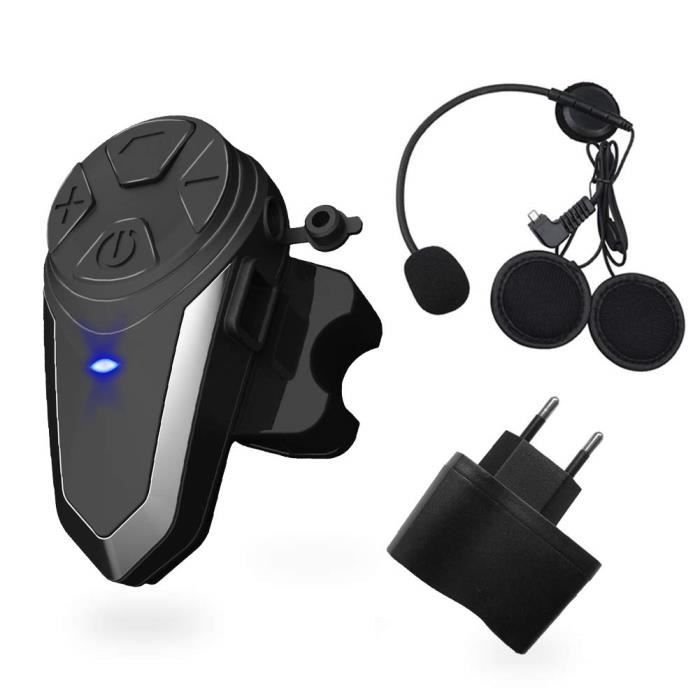 HK32534-Intercom Moto Bluetooth 4.1, Kit Oreillette Bluetooth Casque Moto  Interphone portable Main Libre - Bleu noir - Cdiscount Auto