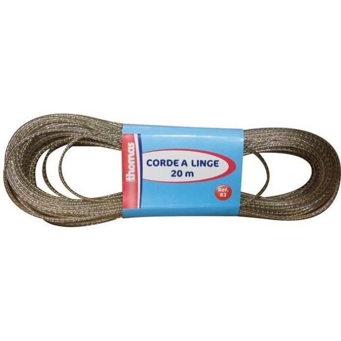 Corde à linge 20 m en acier plastifié
