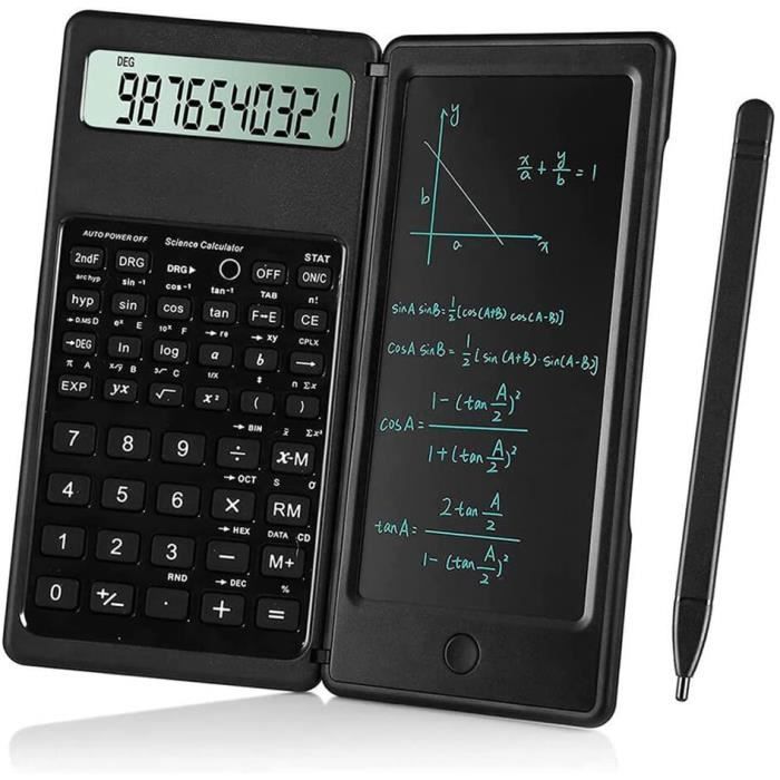 Calculatrice Scientifique Avec Écran 2 Lignes + Tablette D'Écriture 6 Pouces - 240 Fonctions, Compacte, Pour Bureau, École, Comptabilité
