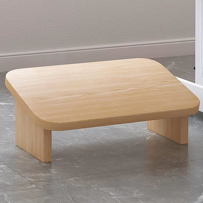Bois Massif Banc De Pied En Bois Garneck - Tabouret Enfant 26x26x26cm - Pour Bureau, Salle De Bain Ou Déco Meuble Enfant Kaki