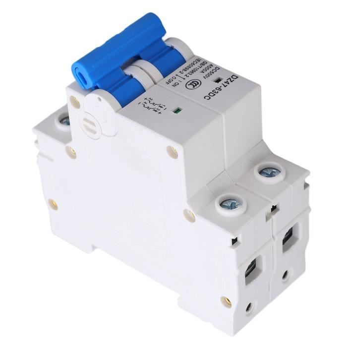 Disjoncteur DC Bipolaire 2P 250V 32A - Pour Panneaux Solaires, Montage Rail DIN