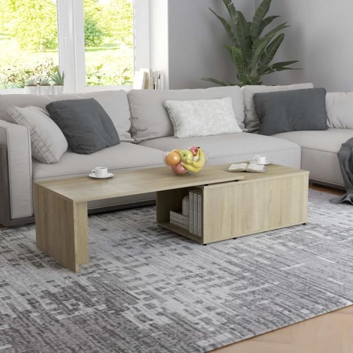 Table basse - VIDAXL - Chêne sonoma - Rectangulaire - Aspect bois - Contemporain