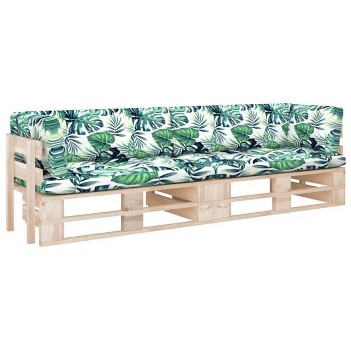 vidaXL Canapé palette 2 places Bois de pin - vue 2