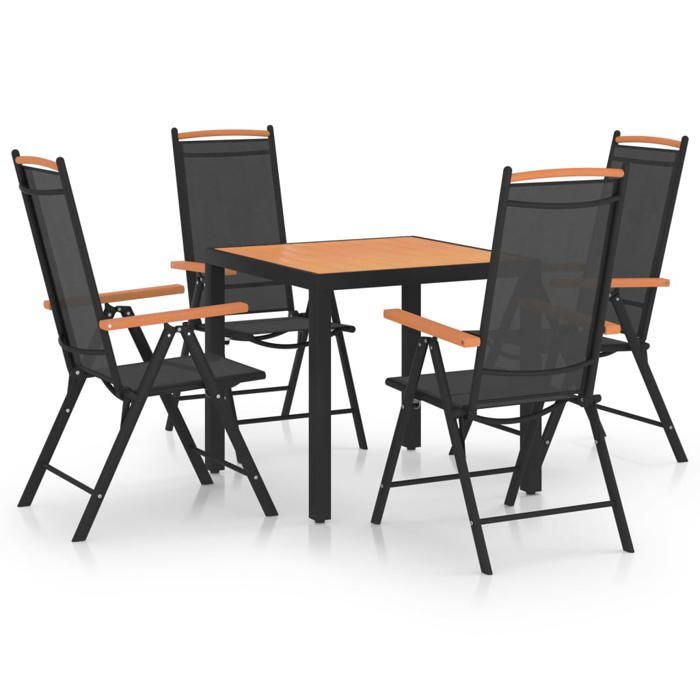 vidaXL Acacia Ensemble à Dîner de Jardin 5 pcs Salon de Jardin Mobilier de Salle à Manger dExtérieur Arrière cour 3058324 - vue 10