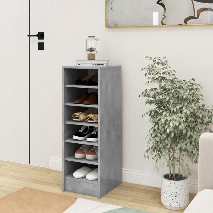 vidaXL Armoire à chaussures Gris 315x35x90 cm Aggloméré