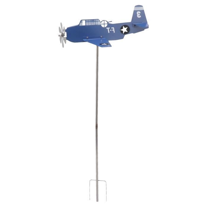Girouette D'Avion En Métal Inoxydable - Moulin à Vent Jardin Décoratif Avion