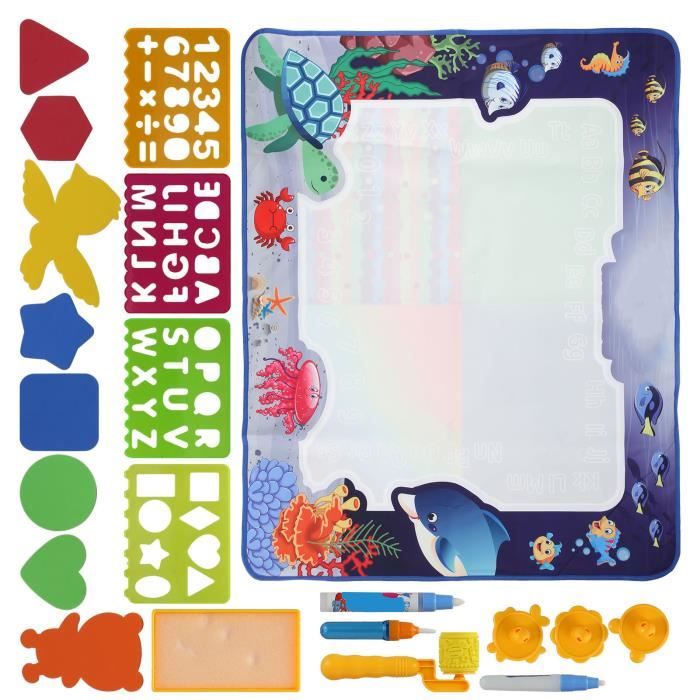 MOONTOY Tapis Dessin Eau Jouet pour Enfant 2-6 ans, Jeux Éducatifs dès 3 ans, Cadeau Fille Garçon