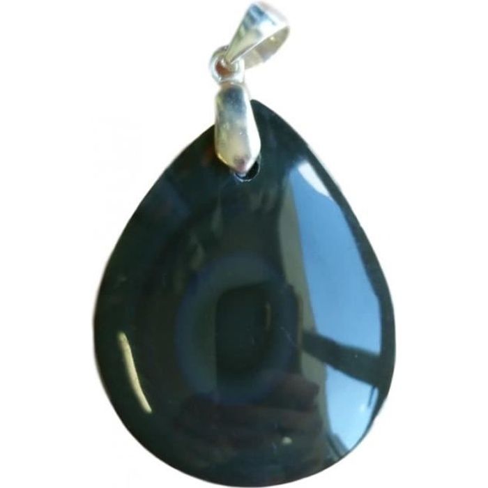 Pendentif goutte avec bélière en Obsidienne oeil céleste