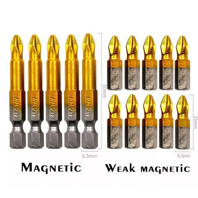 Lot 10 Embouts Tournevis Magnétiques Phillips 2PH1 - 50mm - Queue Hex 1/4 - Uxcell - NEUF
