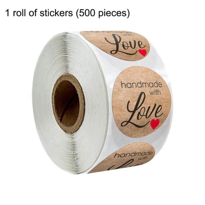 500 Autocollants Ronds En Papier Kraft 4 Cm - 8 Motifs Noël (guirlande, Renne, Sapin...) - Pour Emballage Cadeau, Enveloppe, Bricolage
