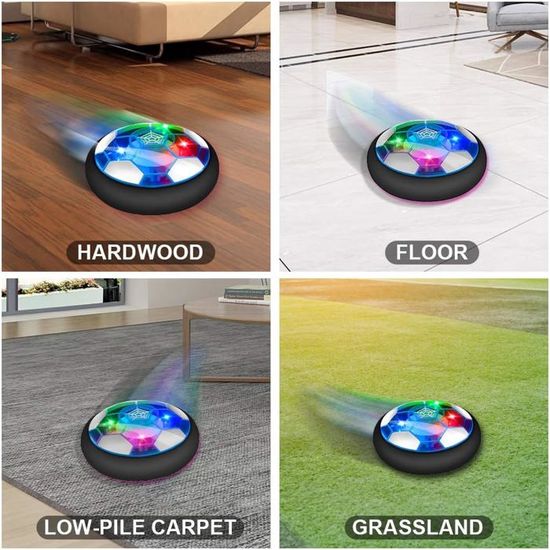 Jouet Football Intérieur Enfant Cadeau Garçon Fille Ballon De Foot Aéroglisseur Rechargeable - LED Lumineuses - Jeu D'intérieur Pour Enfants 3-12 Ans - Cadeau Idéal Jouet Enfant 6 Ans Garcon