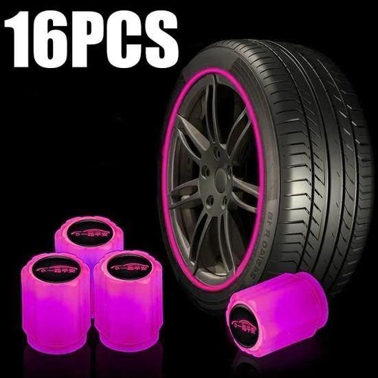 Bouchon de Valve de pneu lumineux rose, couvercle de Valve de moyeu de roue  de moto de voiture, accessoires de pneu de PINK 4PCS - Cdiscount Auto