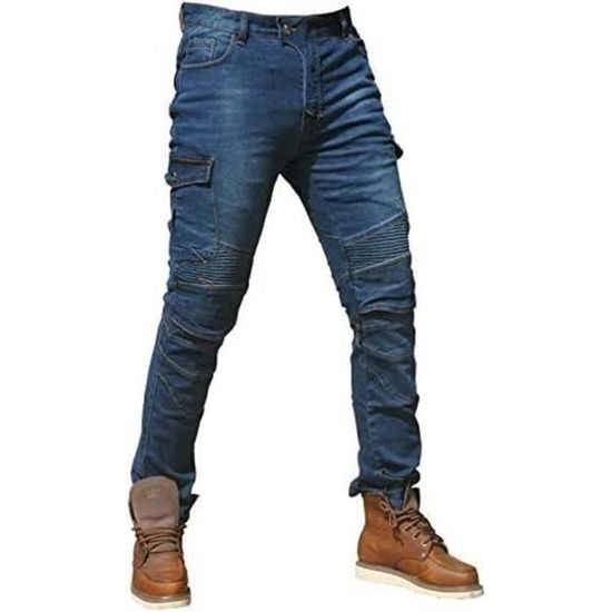 Pantalon Moto Jeans Kevlar MYJZY - Protection Hanches/Genoux | Respirant Et Abrasion Résistant - Taille L