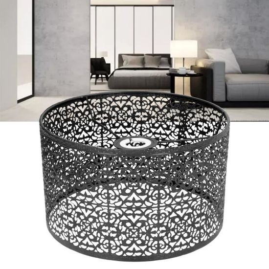 Abat-jour Métallique Creux Vintage Noir Et Or Cocoarm – Design Ajouré, Double Usage E27/E14 – Pour Lampe Bureau Ou Plafond - 4