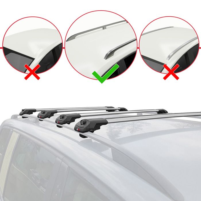 Barres De Toit Pour Mercedes EQV (W447) 2019-2024 – Modèle ACE-1, 3 Barres Grises, Charge Max 75 Kg - 4