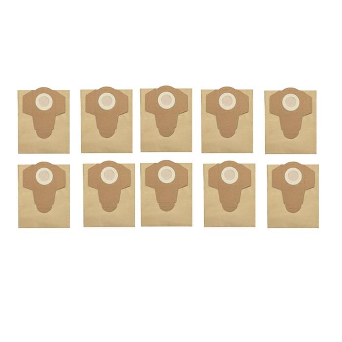 10 Sacs en Papier 20 L pour Aspirateurs Einhell BT-VC 1250S/INOX 1250S