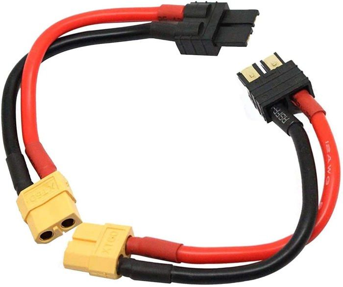 câble XT60 femelle/mâle vers T-Plug/EC3/EC5/TRX 12AWG pour batterie RC