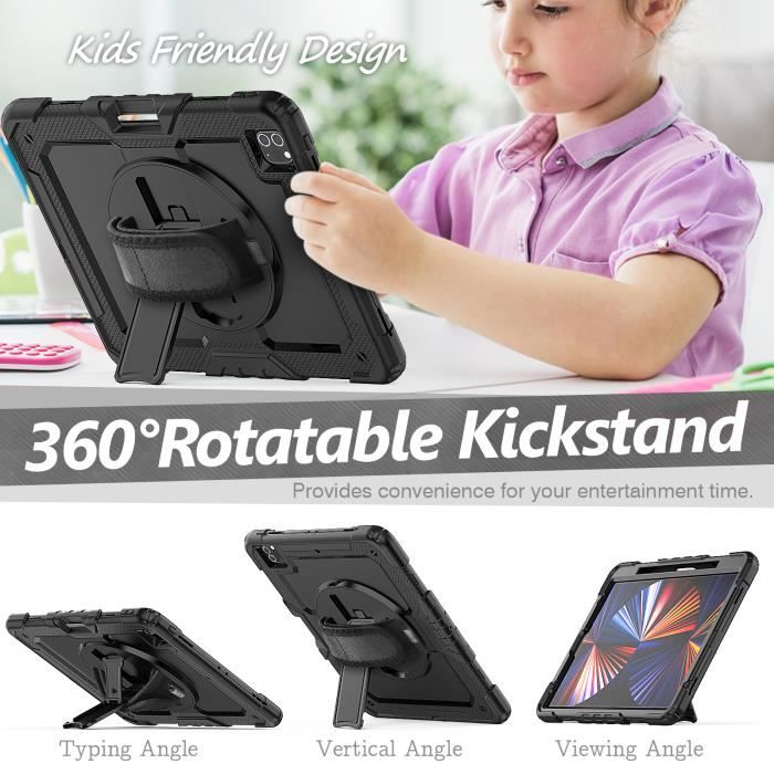 Coque Rotative 360 Noir pour iPad 10 (10e génération 2022) - Housse Etui  Protection Portrait Paysage Anti Choc Phonillico® - Cdiscount Informatique