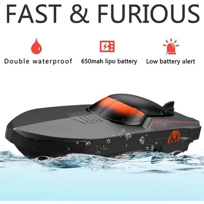 Bateau Télécommandé Pour Enfants étanche - 360°, 15 M Portée, 20,4 Cm, Cadeau Garçon Fille 7-12 Ans