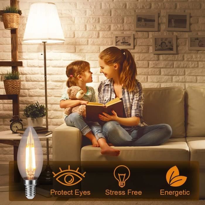 Achetez Ampoule à Filament Bougie 4W E14 - Lumière Décorative d'intérieur  Température Blanc chaud - 2700K Achetez plus et payez moins UNITÉS