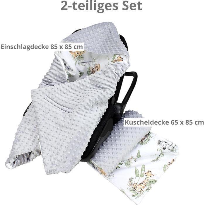 Couverture Bébé 100% Coton Bio GOTS - Pour Siège Auto Maxi Cosi, Poussette, Dimensions 80x80cm