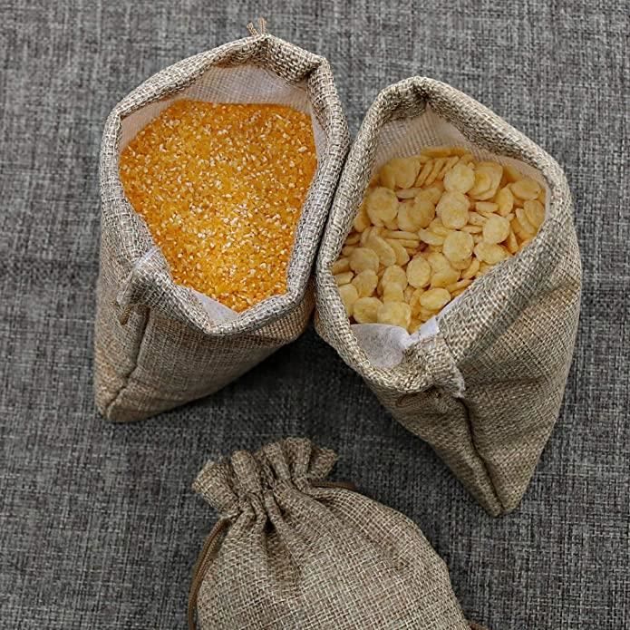 Lot De 20 Petits Sacs En Toile De Jute Avec Cordon De Serrage - 10x14 Cm - Idéaux Pour Mariage Et Déco Rustique