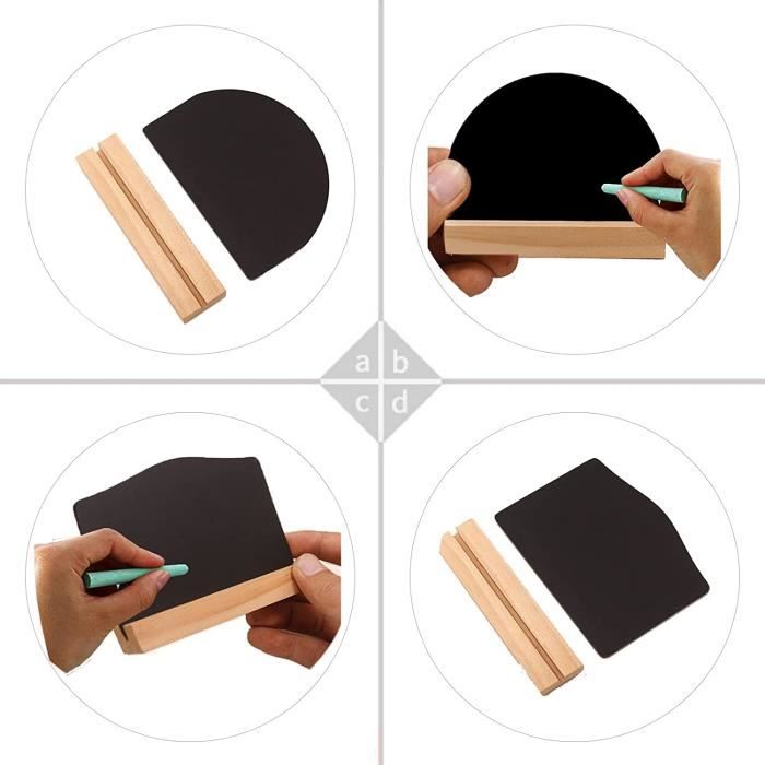 Mini Tableau Noir en Bois Mini Panneau d'Affichage Mini Tableaux Mémo Mini  Tableau Noir Ardoise pour Mémo, Mariage Étiquette (Q) - Cdiscount Maison