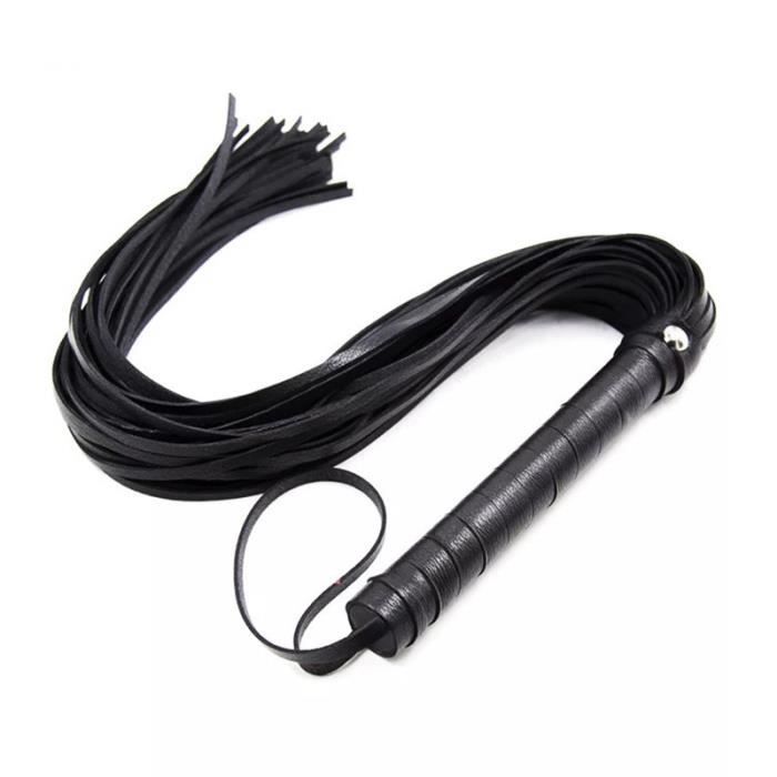 Ensemble de bondage en cuir noir et peluche rouge pour couple, jeu SM, jouet