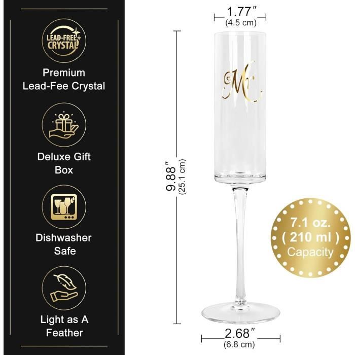 Lot De 2 Flûtes à Champagne Miss Piggy – Cristal Deplomb Made In USA