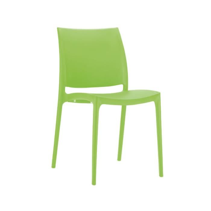 CLP - Chaise de jardin empilable Maya en plastique noir - Chaise et fauteuil de jardin