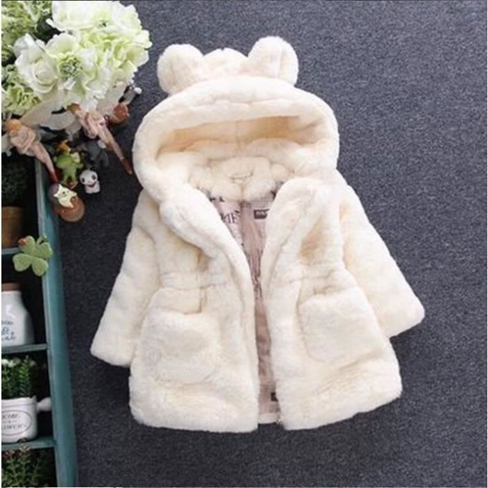 Manteau En Fausse Fourrure De Lapin Pour Femme, Veste à Capuche épaissie, Fermeture éclair, Ours Mignon, Style Coréen, Hiver, Automne