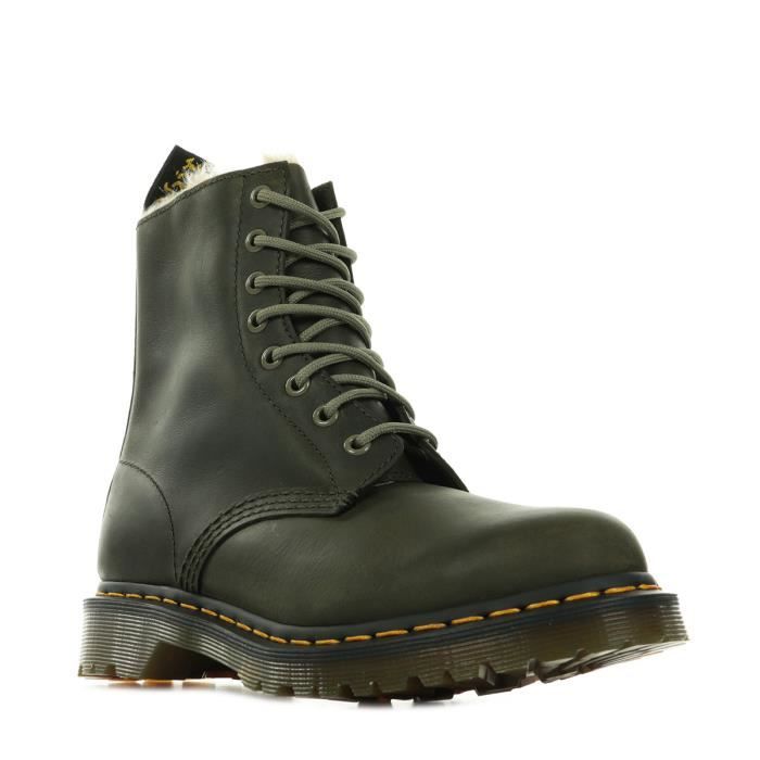 Boots femme Dr Martens 1460 Serena Wyoming Cuir brun Lacets Semelle a coussin d air Marron Cdiscount Chaussures