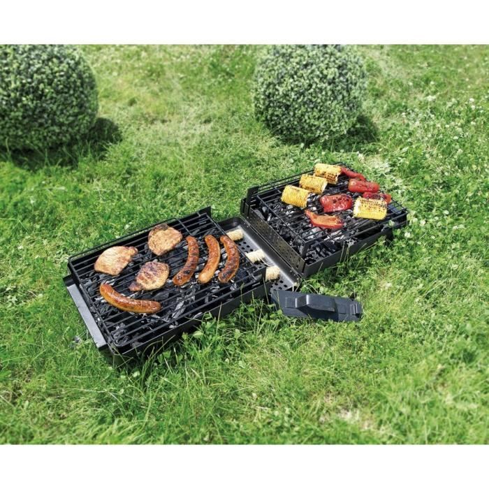 Relaxdays - Barbecue Boule Mobile à Charbon - Noir, 40cm - Parfait Pour Jardin Ou Camping