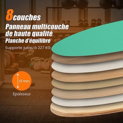 Planche d'équilibre en bois avec rouleau en liège - Mobilité et