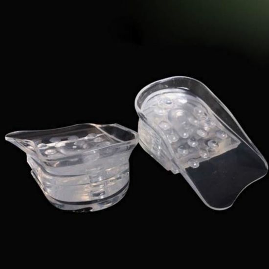 Semelles Talon En Gel Silicone – Invisibles, +2 Cm, Antidouleur, Pour Hommes Et Femmes