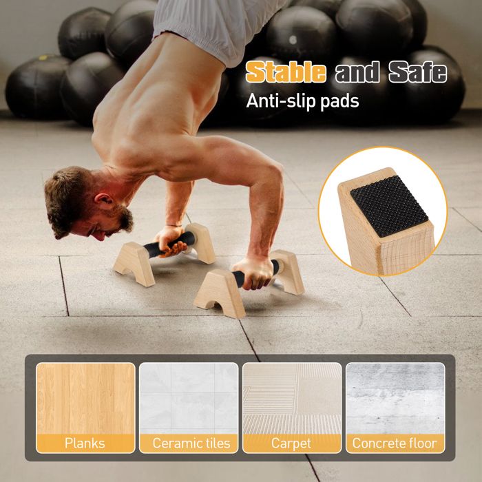 Barres De Traction Push Up Et Dips - Hauteur 30 Cm - Poignées Mousse - Support 300 Kg